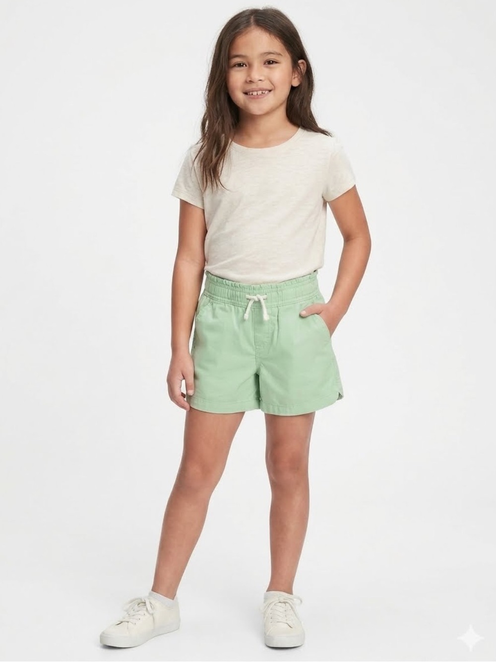 Gap Kids Girls Pull-On Shorts feature a light green color 6-6x
